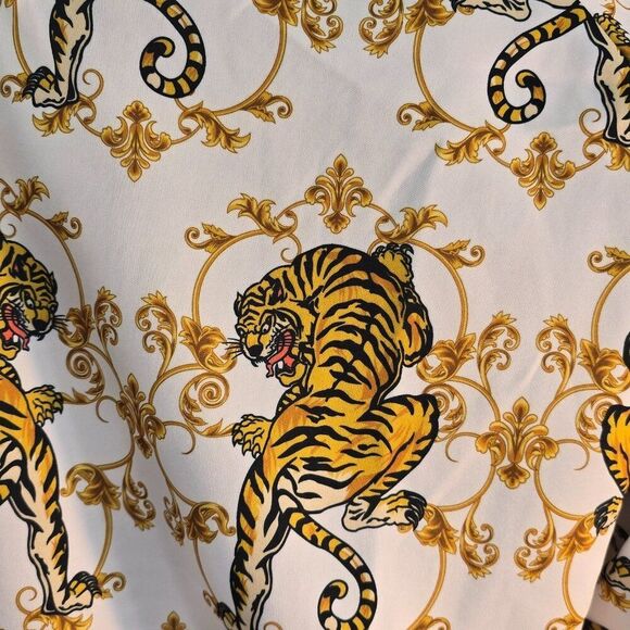 Tiger Print Track Suit Set G -Style USA Mens Sz M Animal Print Gold Accents - Picture 9 of 11